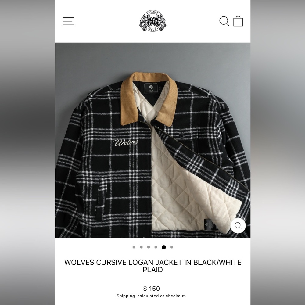 Darc Sport Cursive Logan Jacket Plaid Black/White